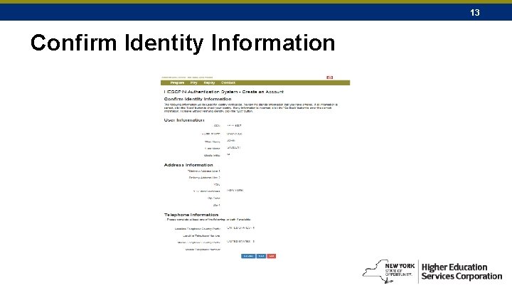 13 Confirm Identity Information 