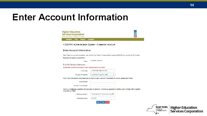 14 Enter Account Information 