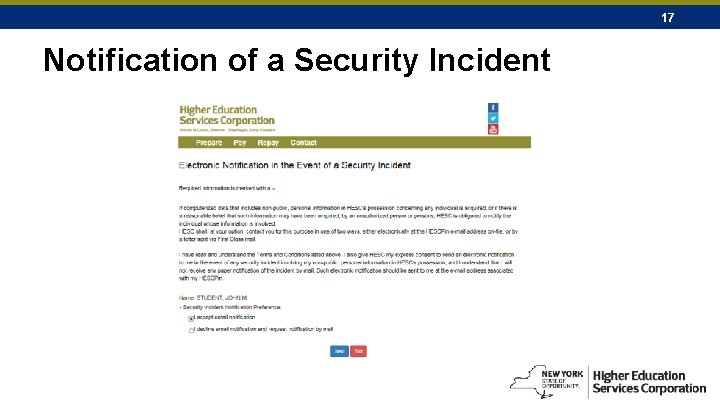 17 Notification of a Security Incident 