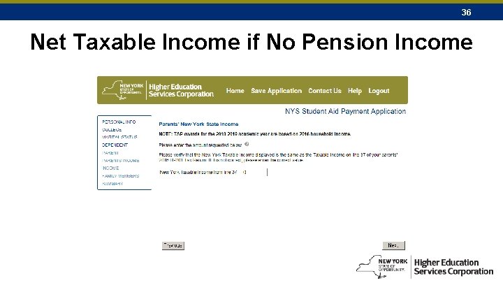 36 Net Taxable Income if No Pension Income 