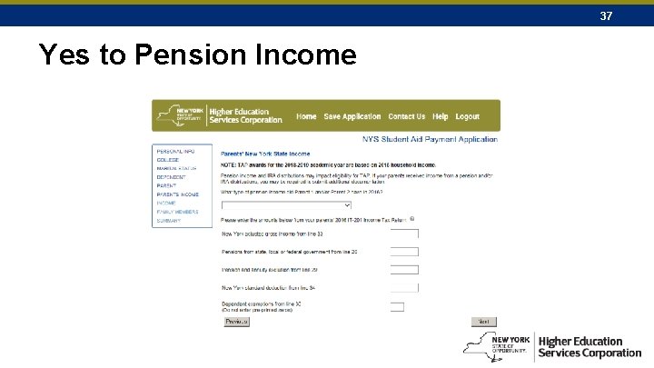 37 Yes to Pension Income 