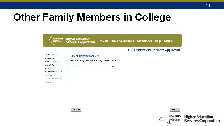 43 Other Family Members in College 