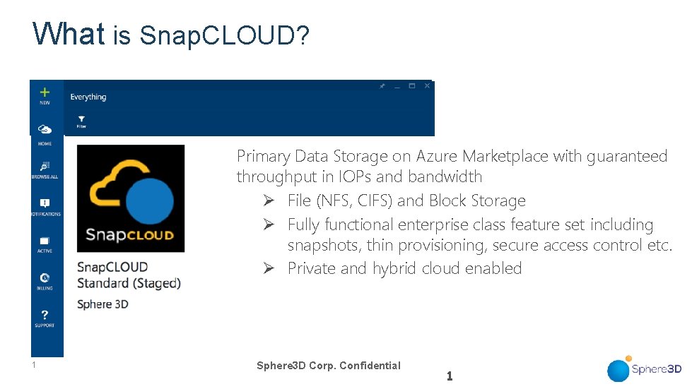 What is Snap. CLOUD? Primary Data Storage on Azure Marketplace with guaranteed throughput in