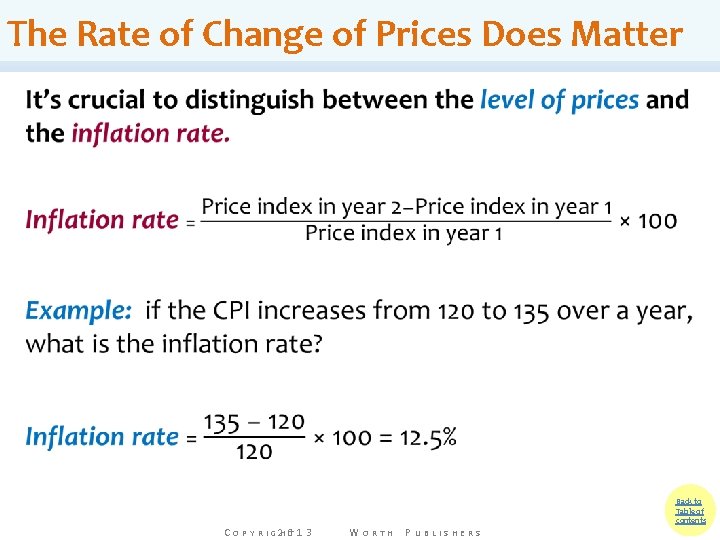 The Rate of Change of Prices Does Matter C O P Y R I