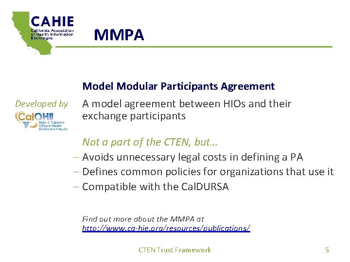 MMPA Model Modular Participants Agreement Developed by A model agreement between HIOs and their