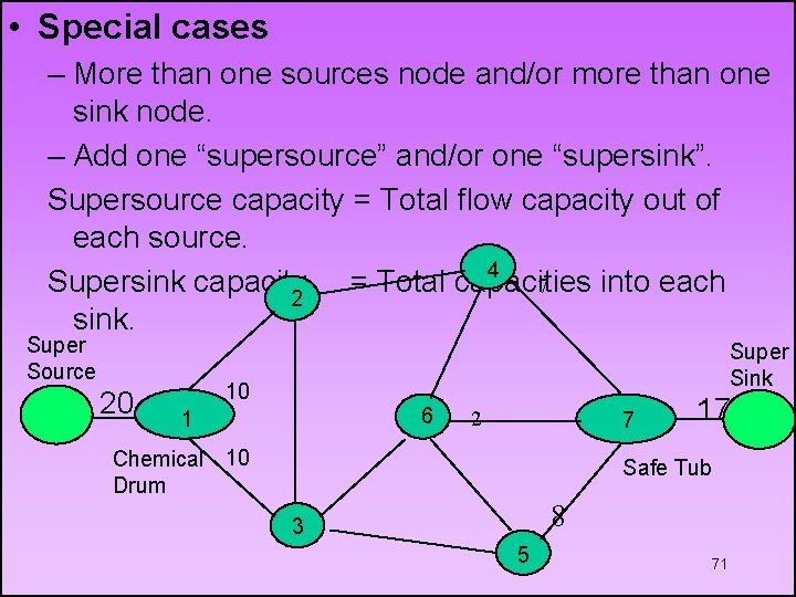  • Special cases – More than one sources node and/or more than one