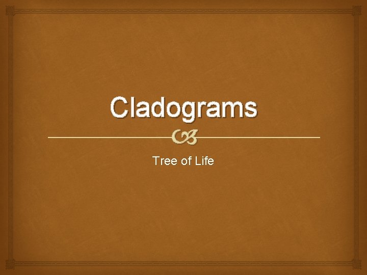 Cladograms Tree of Life 