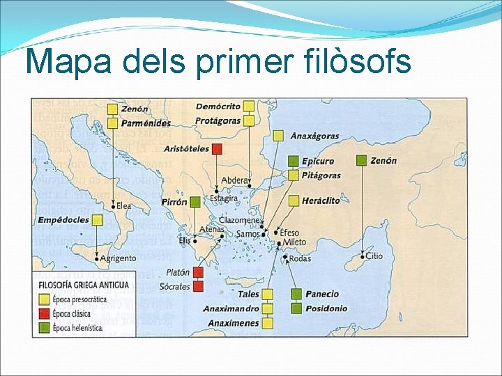 Mapa dels primer filòsofs 