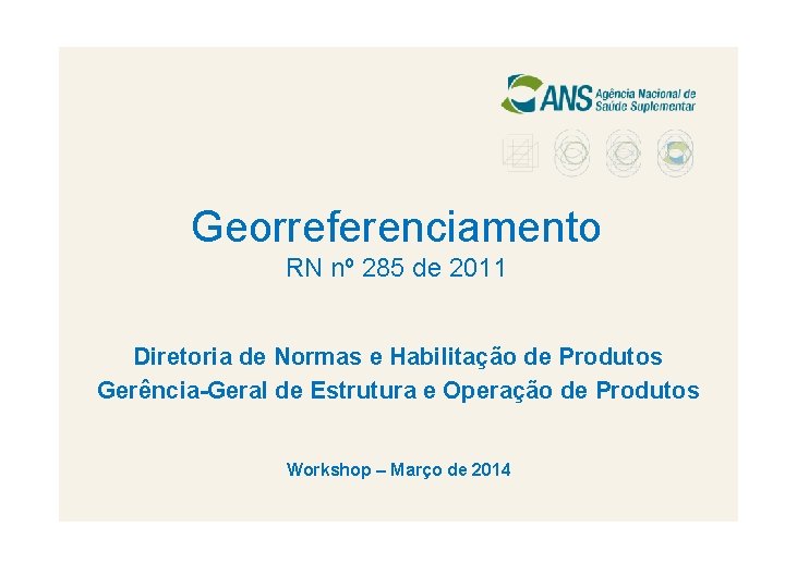 Georreferenciamento RN nº 285 de 2011 Diretoria de Normas e Habilitação de Produtos Gerência-Geral