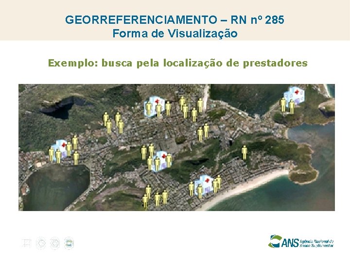 GEORREFERENCIAMENTO – RN nº 285 Forma de Visualização Exemplo: busca pela localização de prestadores