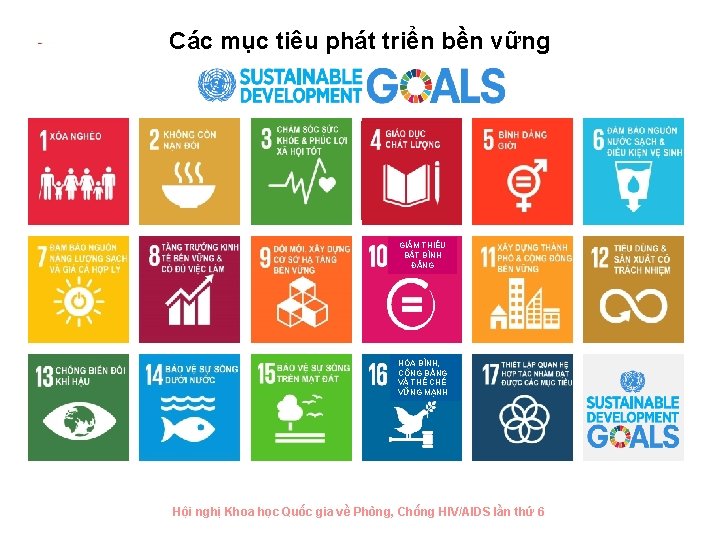 Các mục tiêu phát triển bền vững GIẢM THIỂU BẤT BÌNH ĐẲNG HÒA BÌNH,