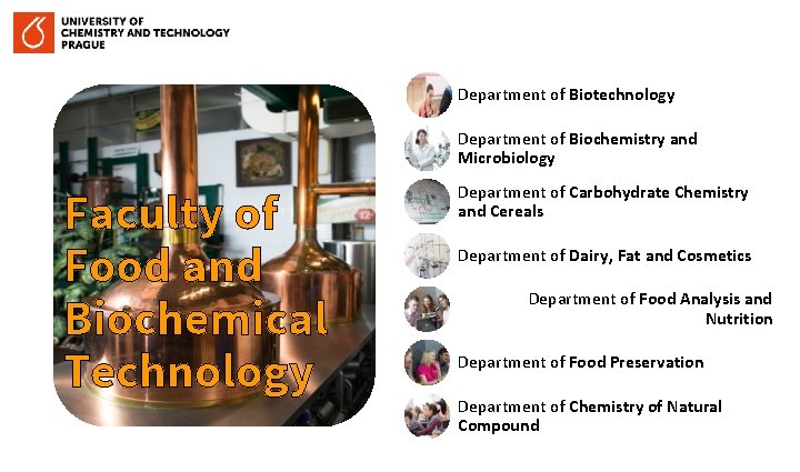 Department of Biotechnology Department of Biochemistry and Microbiology Faculty of Food and Biochemical Technology