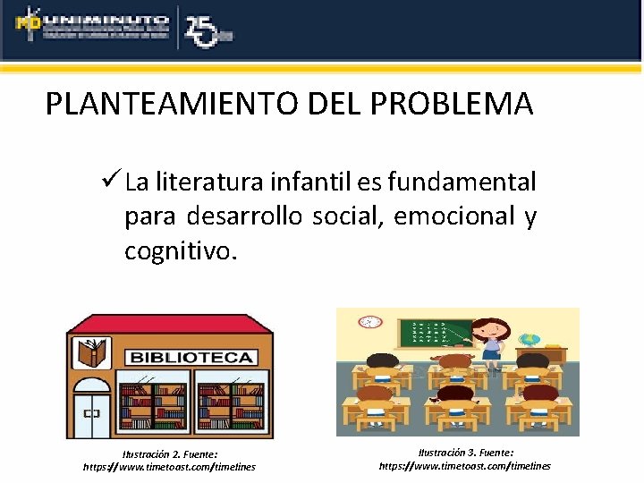 PLANTEAMIENTO DEL PROBLEMA ü La literatura infantil es fundamental para desarrollo social, emocional y