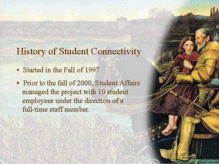 History of Student Connectivity • Started in the Fall of 1997 • Prior to