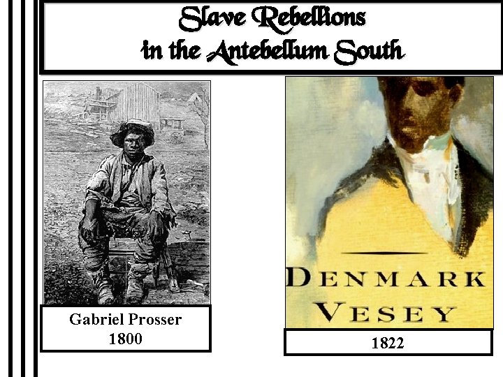 Slave Rebellions in the Antebellum South Gabriel Prosser 1800 1822 