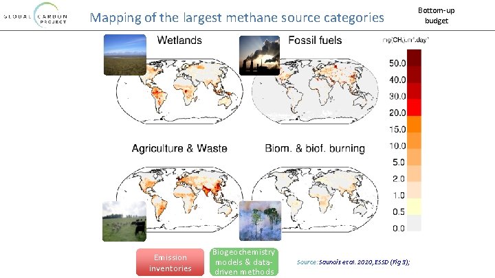 Mapping of the largest methane source categories Emission inventories Biogeochemistry models & datadriven methods