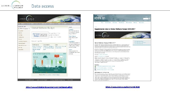 Data access http: //www. globalcarbonproject. org/methanebudget https: //www. icos-cp. eu/GCP-CH 4/2019 