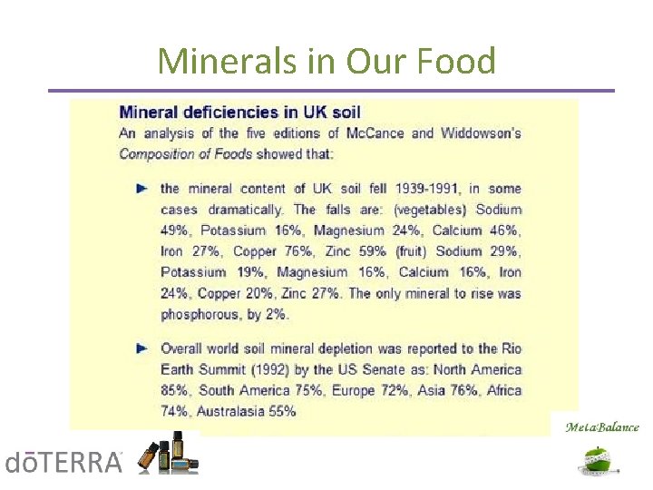 Minerals in Our Food 