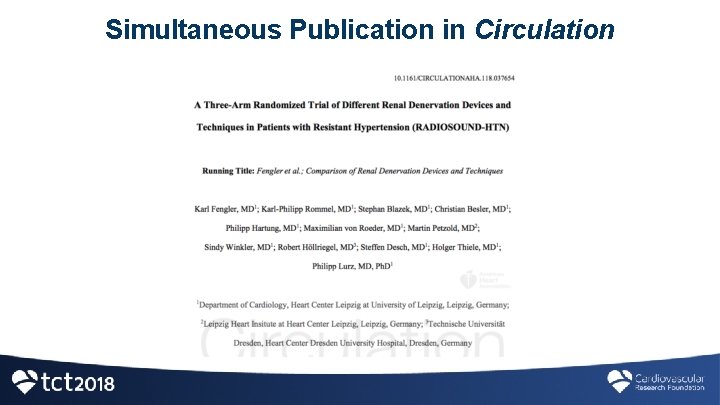 Simultaneous Publication in Circulation 