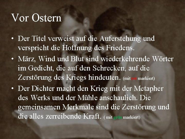 Vor Ostern • Der Titel verweist auf die Auferstehung und verspricht die Hoffnung des Vor Ostern • Der Titel verweist auf die Auferstehung und verspricht die Hoffnung des