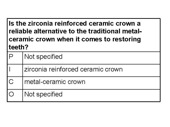 Is the zirconia reinforced ceramic crown a reliable alternative to the traditional metalceramic crown