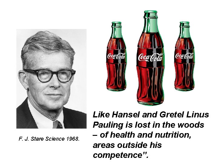 F. J. Stare Science 1968. Like Hansel and Gretel Linus Pauling is lost in