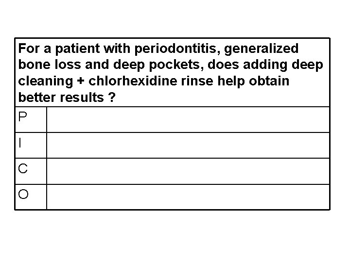 For a patient with periodontitis, generalized bone loss and deep pockets, does adding deep