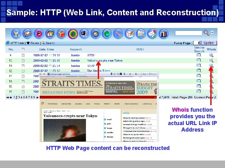 Sample: HTTP (Web Link, Content and Reconstruction) Whois function provides you the actual URL