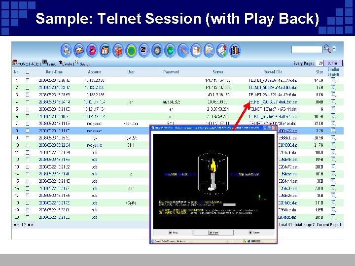 Sample: Telnet Session (with Play Back) 