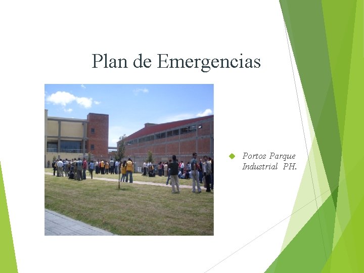 Plan de Emergencias Portos Parque Industrial PH. 
