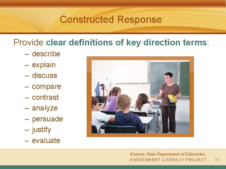Constructed Response Provide clear definitions of key direction terms: – – – – –