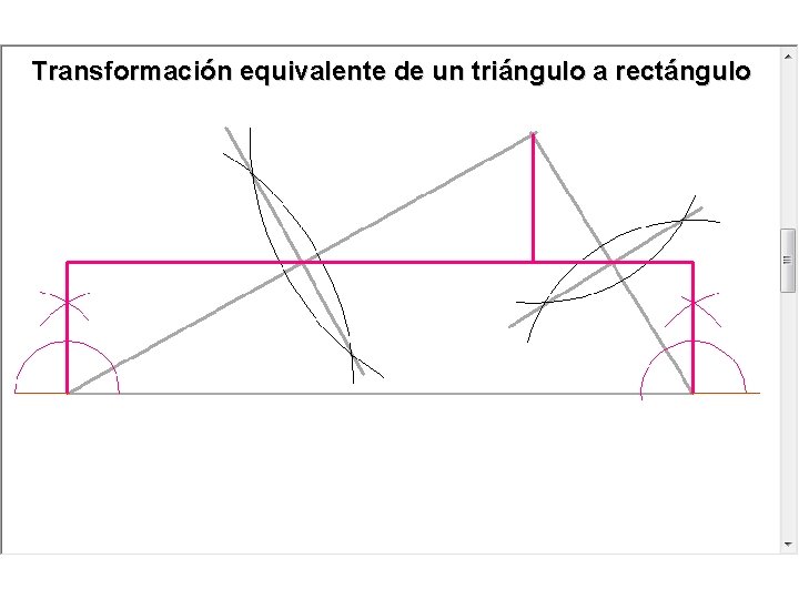 Transformación equivalente de un triángulo a rectángulo 