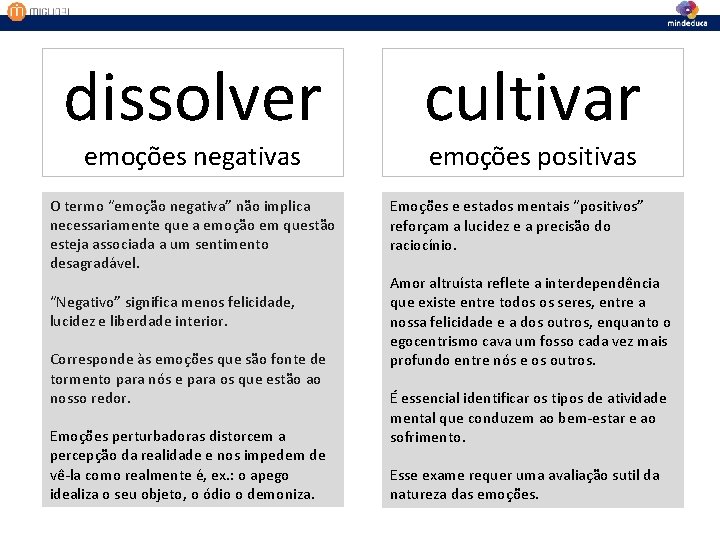 dissolver emoções negativas O termo “emoção negativa” não implica necessariamente que a emoção em