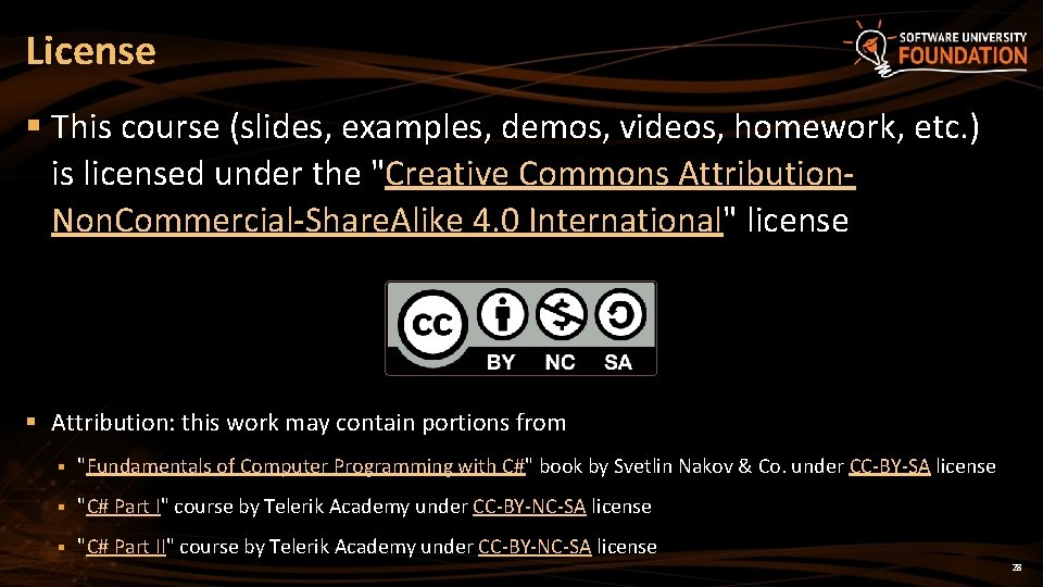 License § This course (slides, examples, demos, videos, homework, etc. ) is licensed under