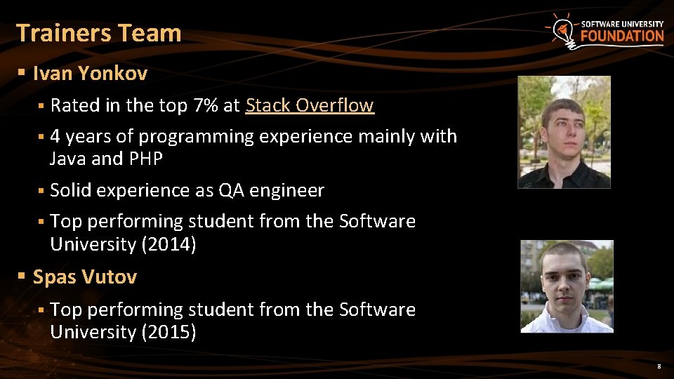 Trainers Team § Ivan Yonkov § Rated in the top 7% at Stack Overflow