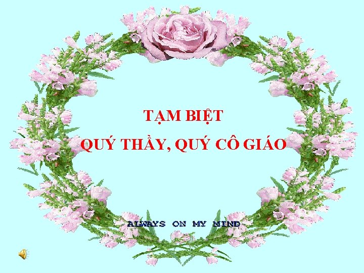 TẠM BIỆT QUÝ THẦY, QUÝ CÔ GIÁO 