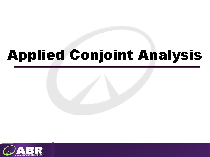 Applied Conjoint Analysis 
