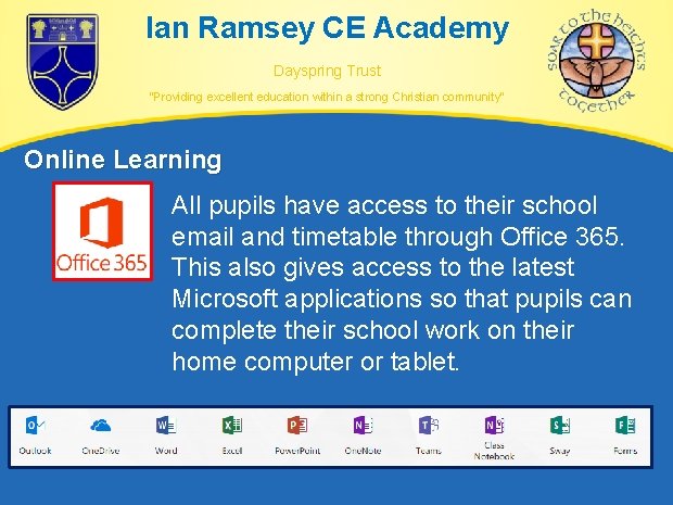 Ian Ramsey CE Academy Dayspring Trust “Providing excellent education within a strong Christian community” Ian Ramsey CE Academy Dayspring Trust “Providing excellent education within a strong Christian community”