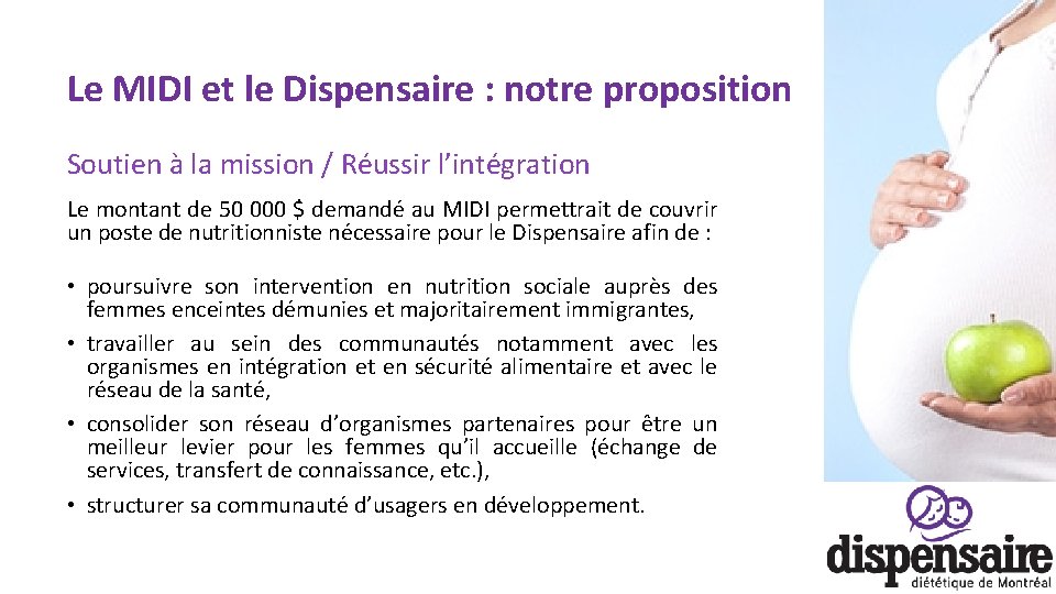 Le MIDI et le Dispensaire : notre proposition Soutien à la mission / Réussir