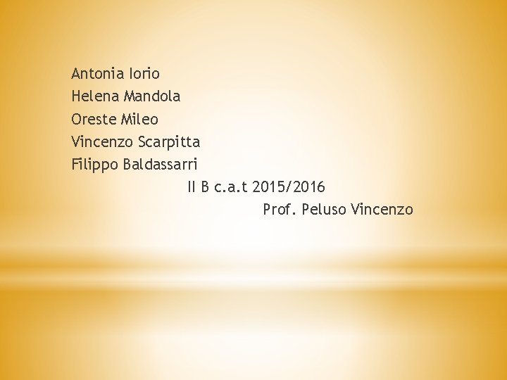 Antonia Iorio Helena Mandola Oreste Mileo Vincenzo Scarpitta Filippo Baldassarri II B c. a.