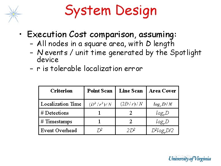 System Design • Execution Cost comparison, assuming: – All nodes in a square area, System Design • Execution Cost comparison, assuming: – All nodes in a square area,