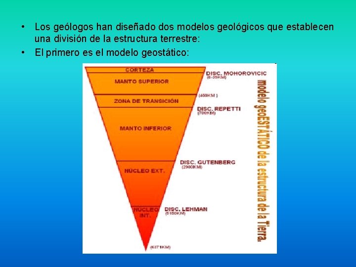 • Los geólogos han diseñado dos modelos geológicos que establecen una división de • Los geólogos han diseñado dos modelos geológicos que establecen una división de