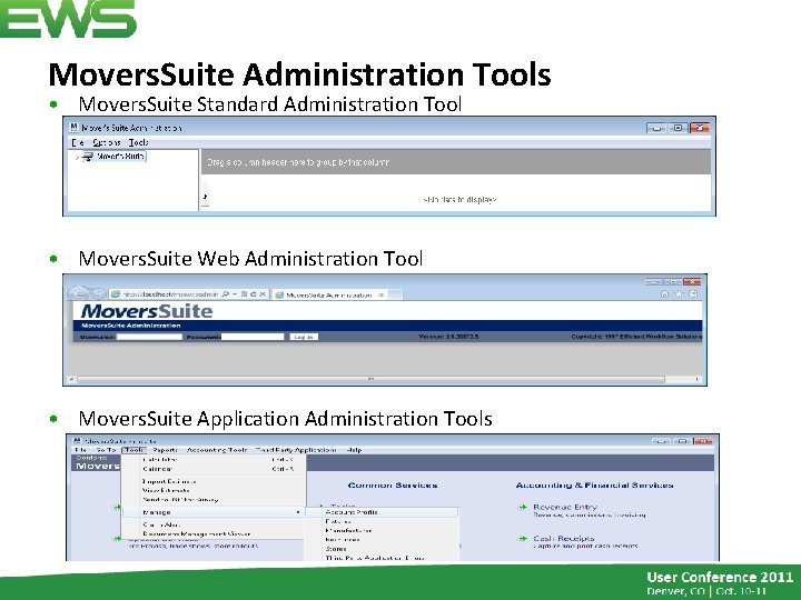 Movers. Suite Administration Tools • Movers. Suite Standard Administration Tool • Movers. Suite Web