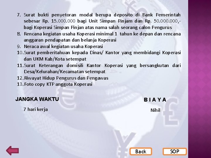 7. Surat bukti penyetoran modal berupa deposito di Bank Pemerintah sebesar Rp. 15. 000