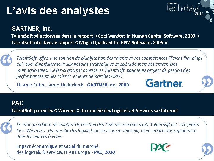 L’avis des analystes GARTNER, Inc. Talent. Soft sélectionnée dans le rapport « Cool Vendors