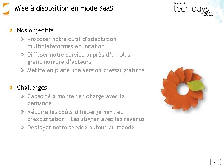 Mise à disposition en mode Saa. S Nos objectifs Proposer notre outil d’adaptation multiplateformes