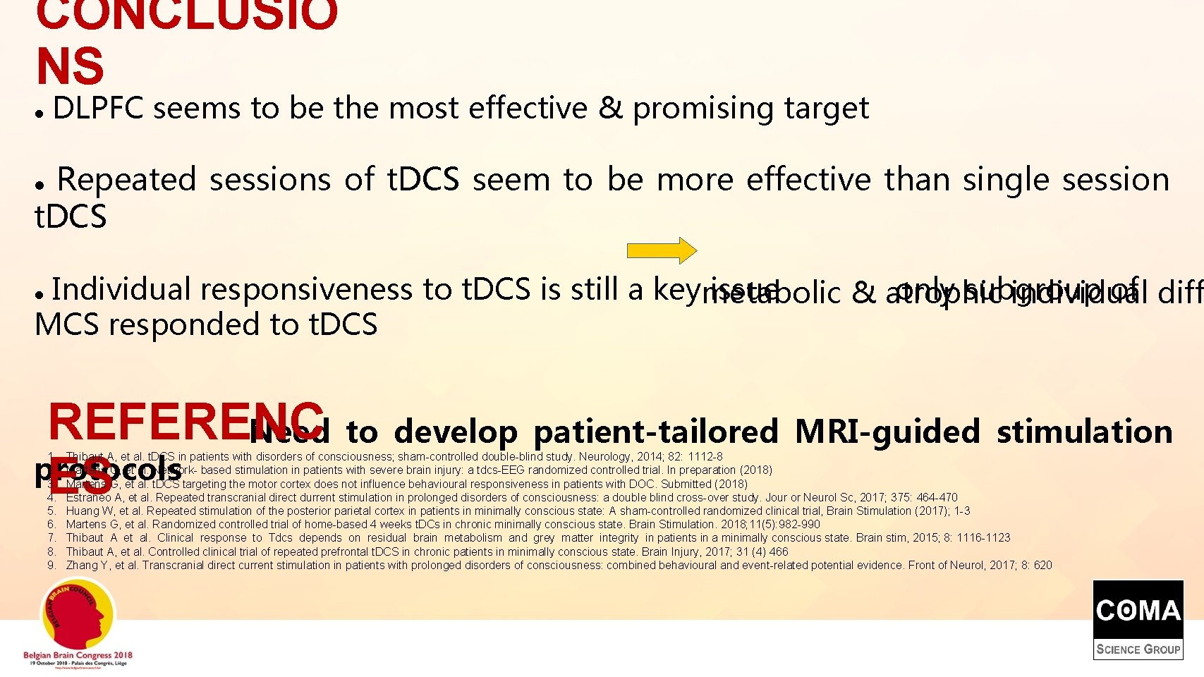 CONCLUSIO NS DLPFC seems to be the most effective & promising target Repeated sessions