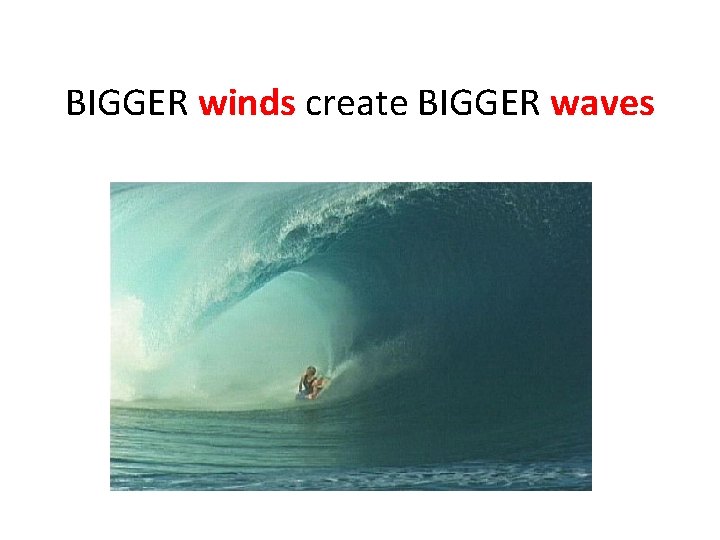 BIGGER winds create BIGGER waves 