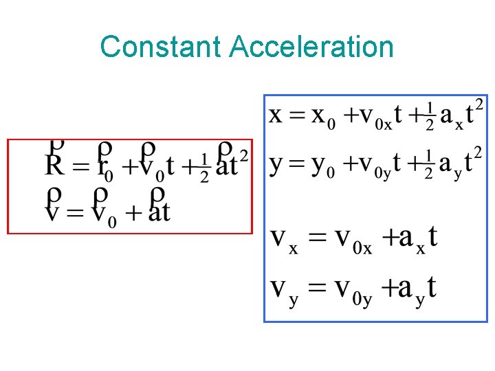 Constant Acceleration 
