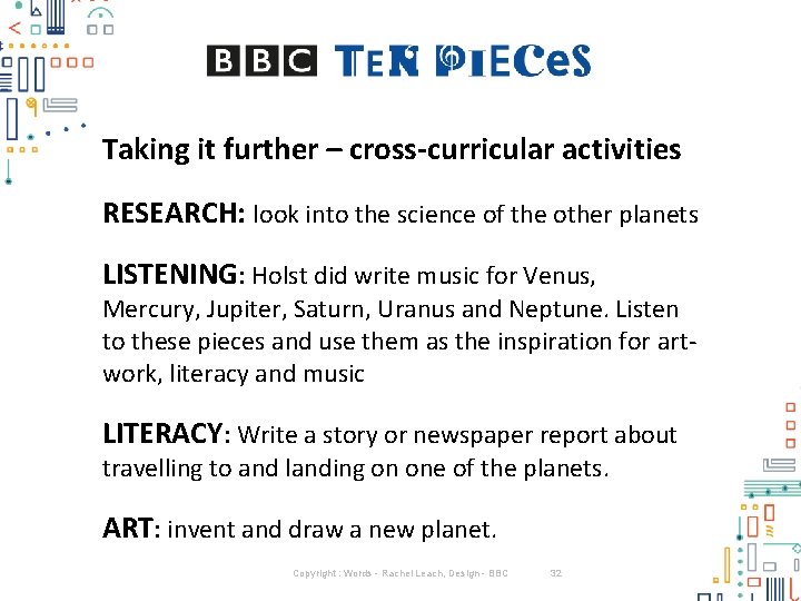 Taking it further – cross-curricular activities RESEARCH: look into the science of the other Taking it further – cross-curricular activities RESEARCH: look into the science of the other